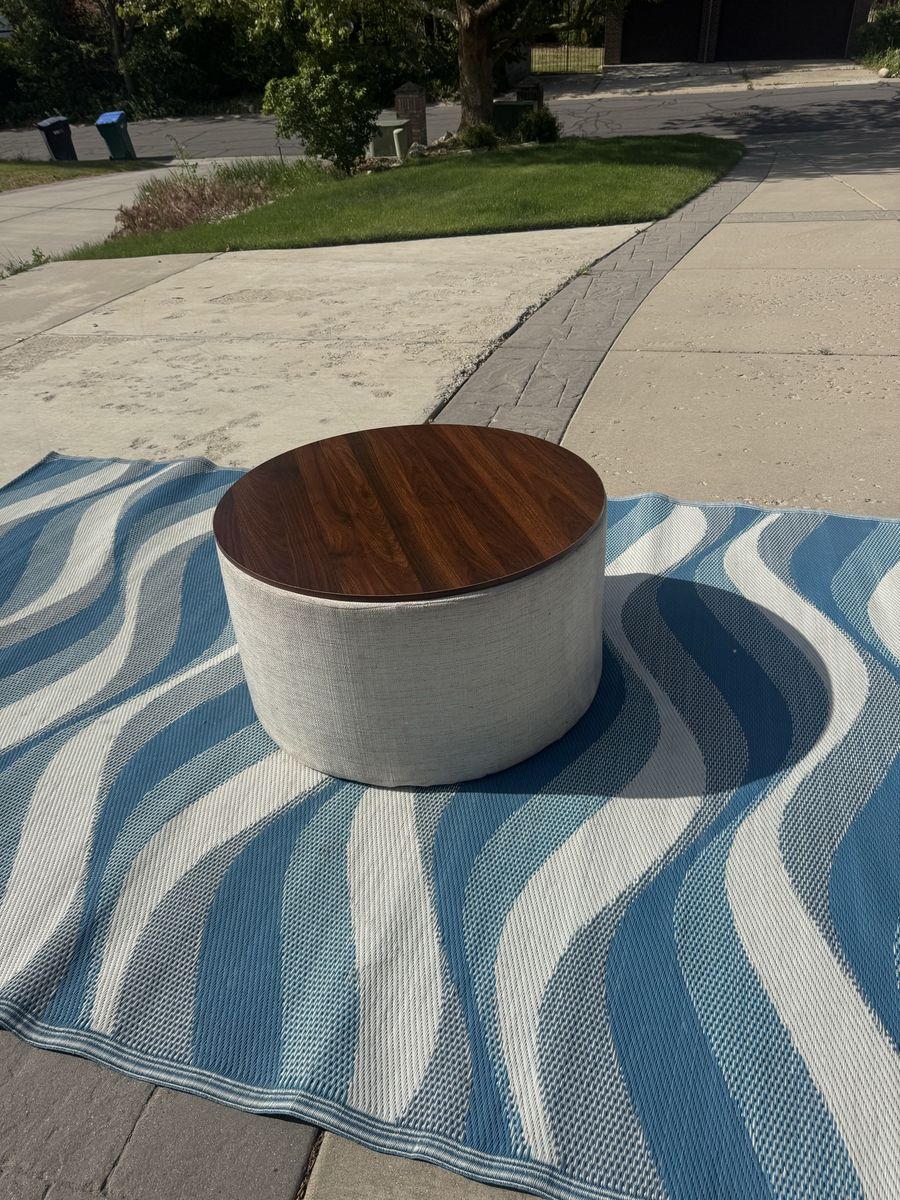 Round Modern Storage Ottoman