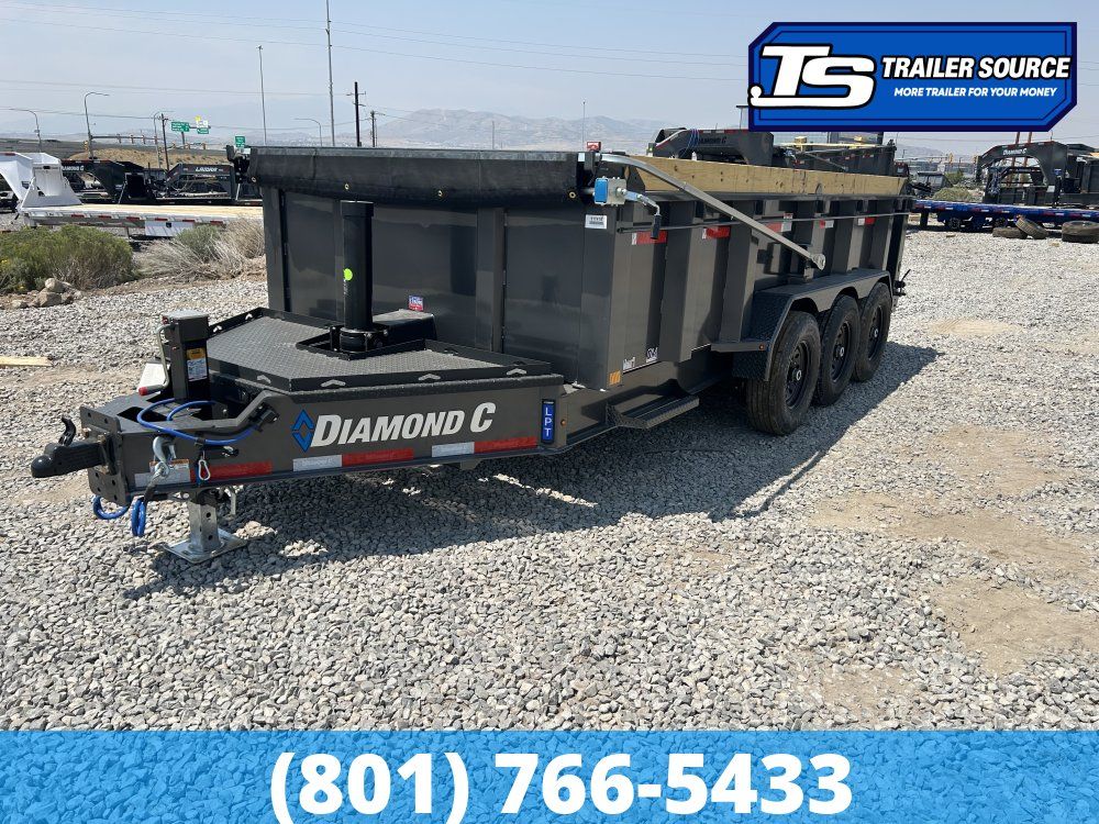 7x16 Diamond C LPT 307 Dump Trailer - 32" Sides - 24K GVWR - 14 Ply Tires, ABS Brakes, Board Brackets