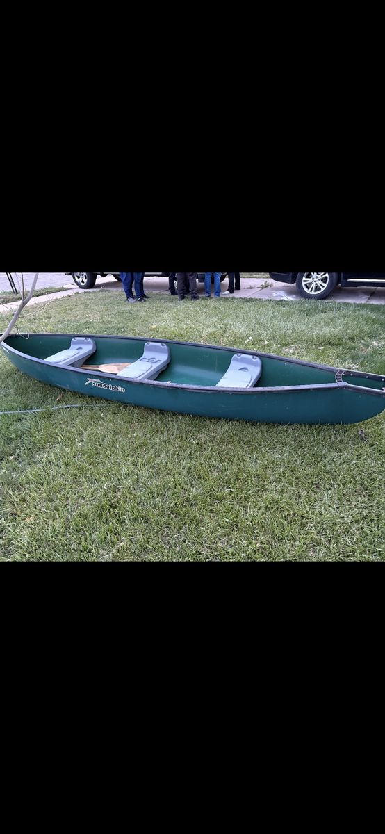 Sun Dolphin Scout SS Canoe - Green, 3-Seat, Lightweight, Ready for Water Adventures