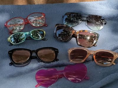Assorted Sunglasses Lot - 7 Pairs, Various Styles & Colors, Used Condition