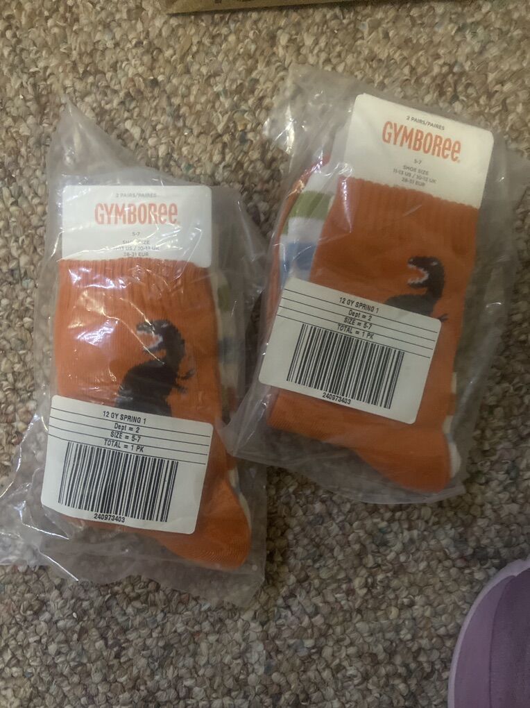 Gymboree socks 2 Sets Of 2 Dinosaurs