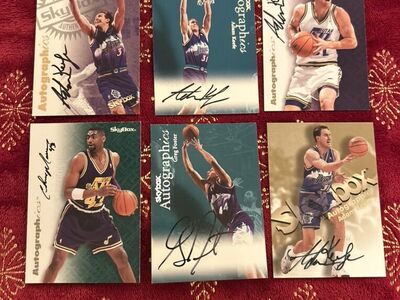 (6) UTAH JAZZ Autograph NBA Basketball Sogned Auto