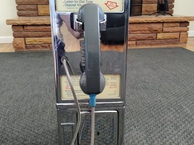 Vintage Chrome Wall Mount Payphone Collectible Decor