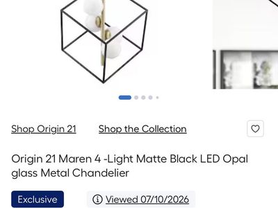Origin 21 Maren 4-Light Matte Black LED Opal Glass Metal Chandelier