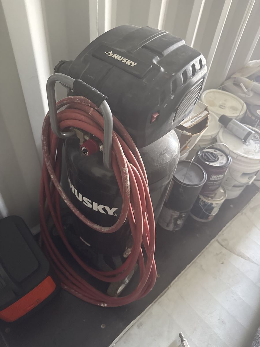 Husky Portable Air Compressor with Hose - Used, Good Condition