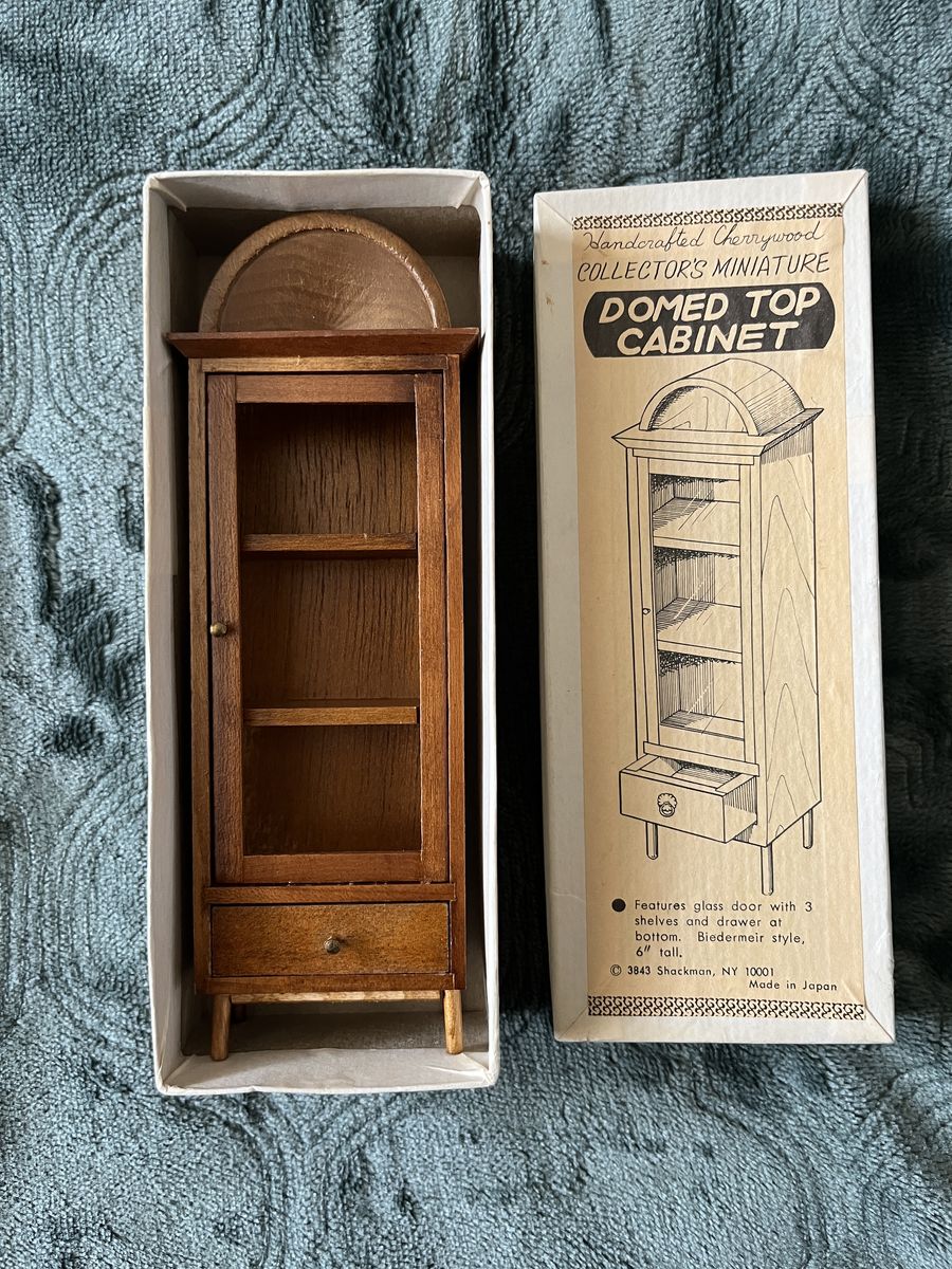 Cherrywood Domed Top Miniature Dollhouse Furniture Piece -Vintage