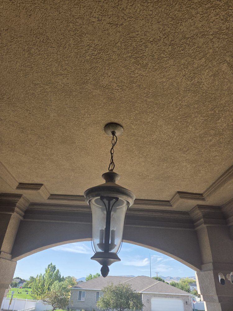 Qty 2 Hanging Outdoor Light Fixture Lantern Style