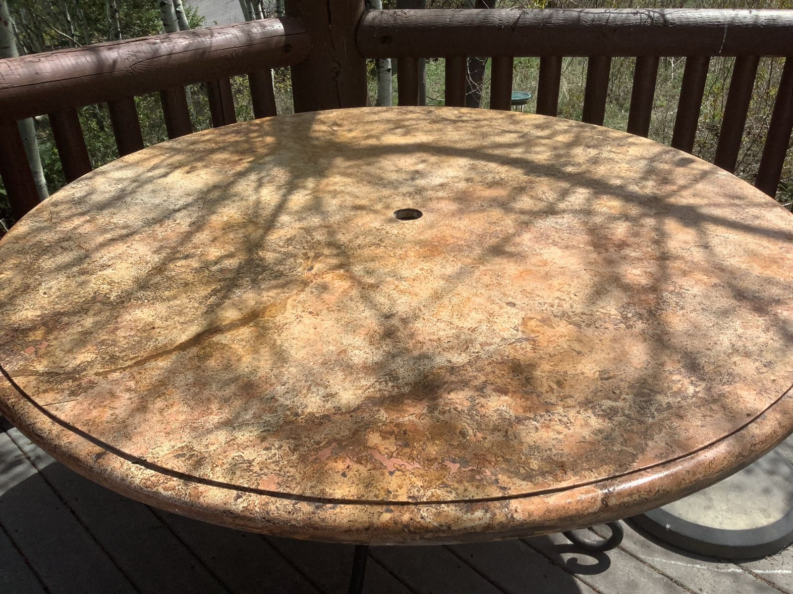 7 Piece Travertine Patio Dining Set