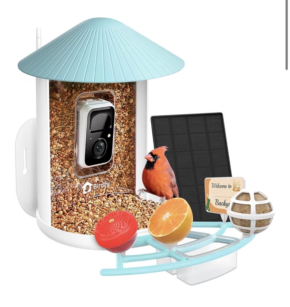NETVUE by Birdfy Pro Smart Bird Feeder with Camera Solar Panel, Instant Arrival Alerts, Live Stream & Night Vision