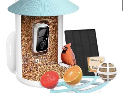 NETVUE by Birdfy Pro Smart Bird Feeder with Camera Solar Panel, Instant Arrival Alerts, Live Stream & Night Vision