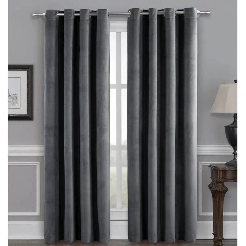 Caffee Velvet Blackout Curtain Pair