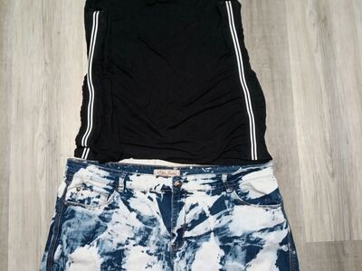 Bleached jean shorts plus 20w + free top