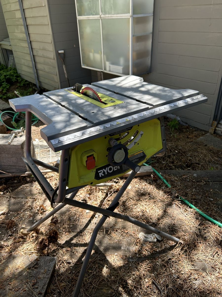Ryobi RTS21 Table Saw with Stand - Portable 10-Inch Blade for Woodworking