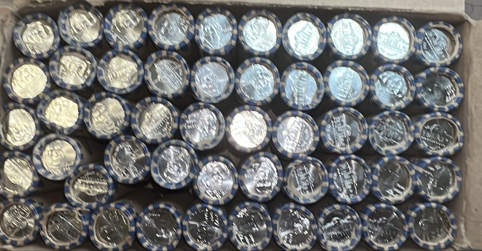 Full $100 Bank Box of 2026 D Jefferson Nickels - Rolls with a Bonus Roll 2024 nickels