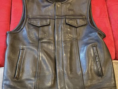 Premium Leather Motorcycle Cut Vest
