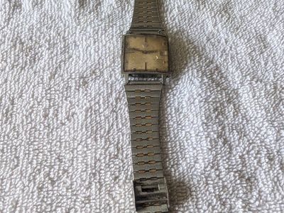Vintage Jules Jurgensen Mens watch cracked crystal not original band automatic working great