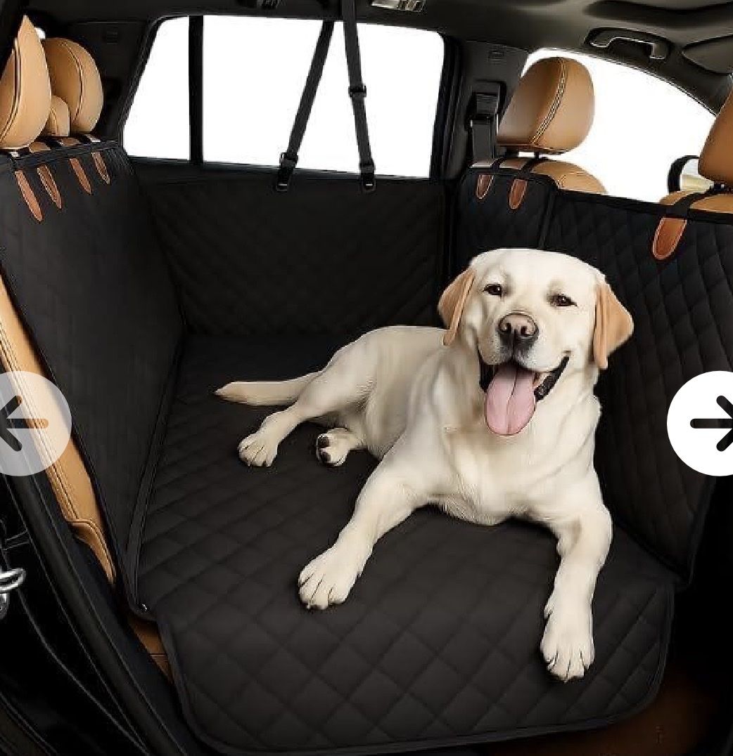 Waterproof Heavy-Duty Dog Car Seat Cover for Back Seat - Black