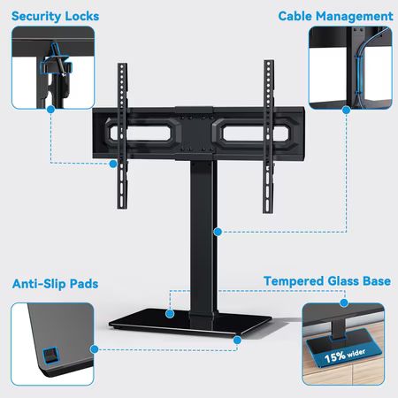 Table Top TV Stand for 32-75 inch TVs, Universal Swivel