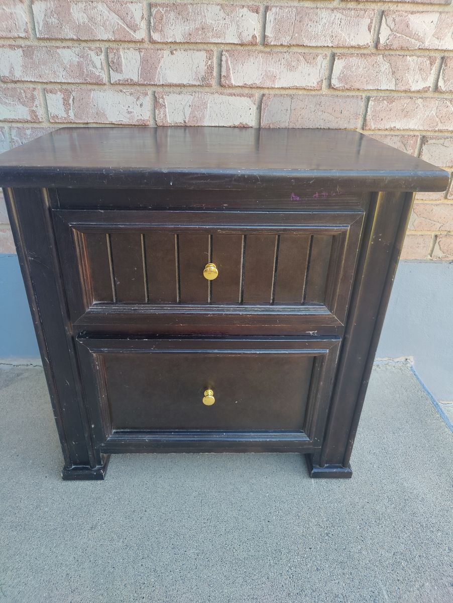 Black 2 Drawer Nightstand