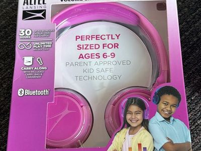Altec Lansing 2-in-1 Kid Safe Volume Limiting Wireless/Wired Headphones Pink
