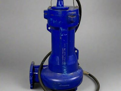 KSB Vertical Submersible Motor Pump for Wet Installation Sz 30" H X 9" D, Blue