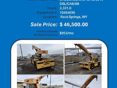 Crane Broderson IC 80-3j 2015 DSL Cab JIB 2331 hrs 46500k Rock Springs WY