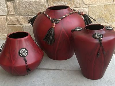 Set of 3 Native American Style Vases