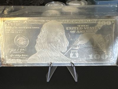 4oz .999 fine silver one hundred dollar bill