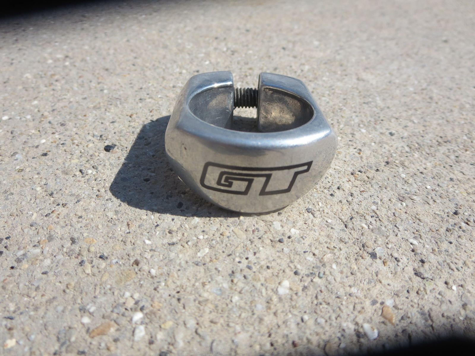 Vintage GT Bicycles BMX Seatpost Clamp - Silver Aluminum