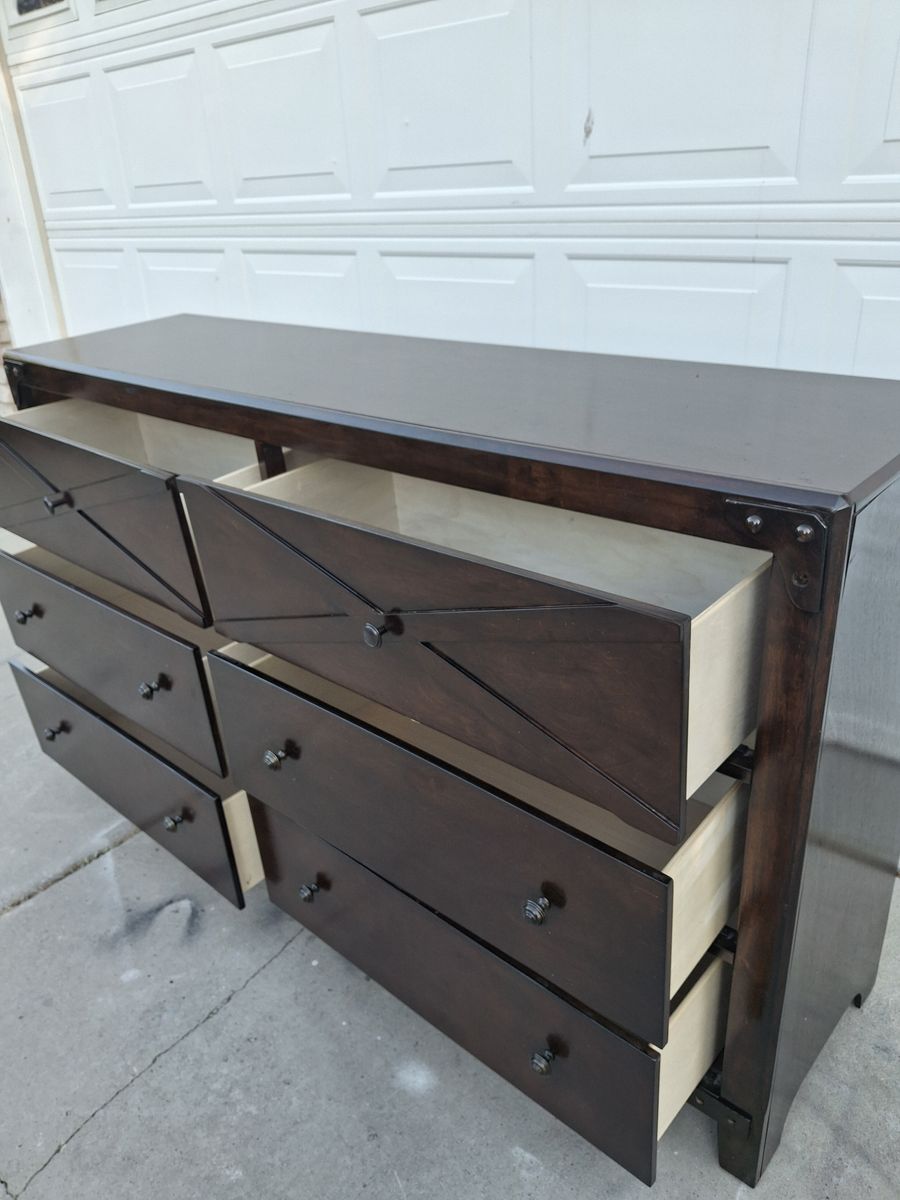 extra tall pine wood 6 drawers dresser/cordova