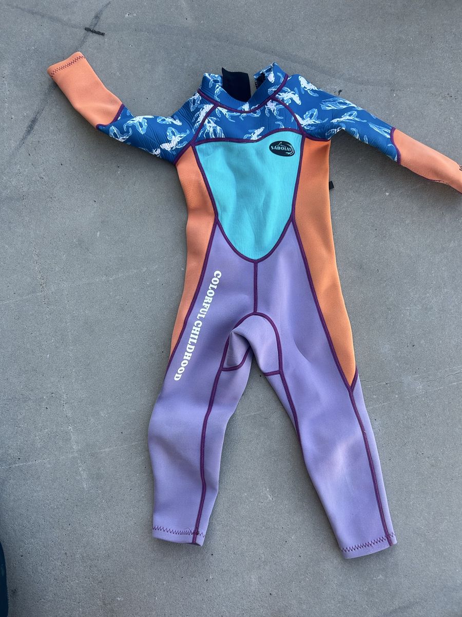 SABOLAY "Colorful Childhood" Full Body Wetsuit - Kids' Multi-Color Long Sleeve Swimsuit