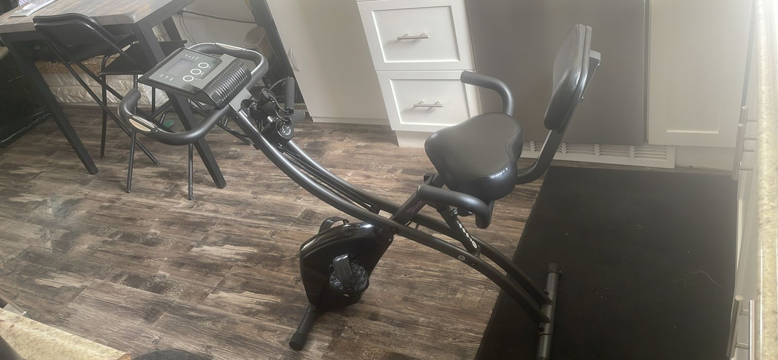 Slim Cycle 3-in-1 Folding Stationary Exercise Bike with Backrest