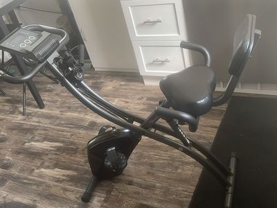 Slim Cycle 3-in-1 Folding Stationary Exercise Bike with Backrest