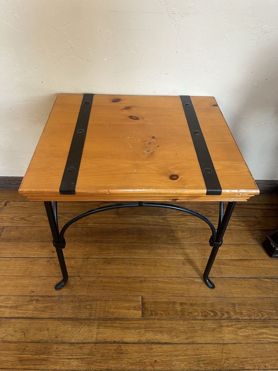 Wood and metal table