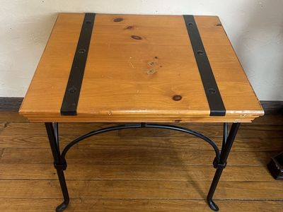 Wood and metal table