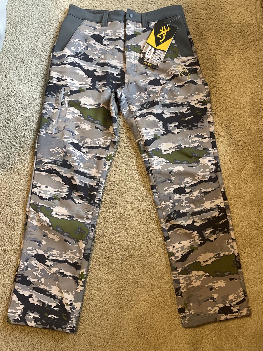 New browning ovix camo softshell pants sz L