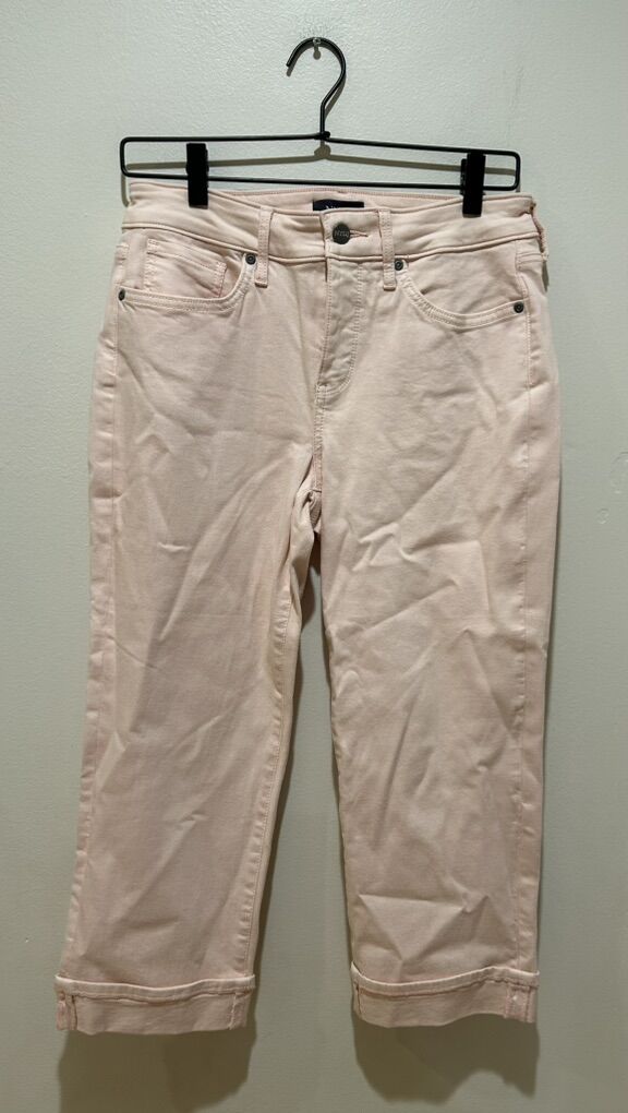 NYDJ Pink Marilyn Straight Capri Cropped Pants
