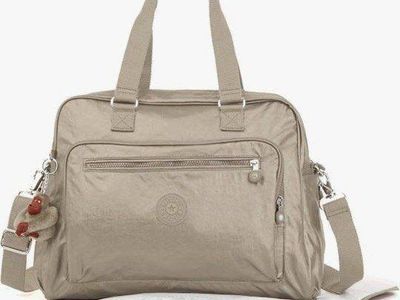 Kipling Alanna Diaper Bag Metallic Pewter Baby Bag Changing Pad Stroller Clips Travel Tote Organizer Lightweight Nylon