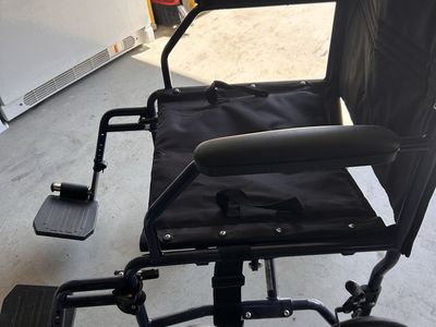 Drive Medical Blue Transport Wheelchair Lightweight Foldable W/ Footrests