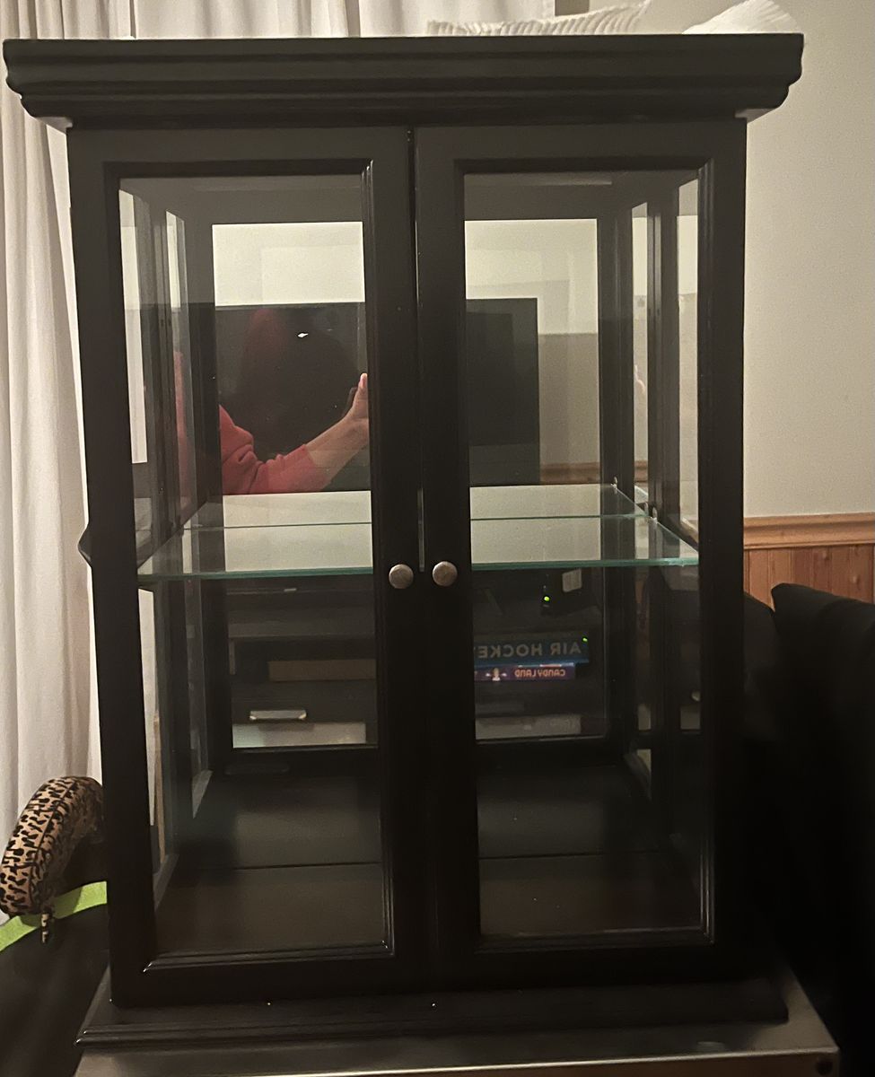 Black Glass Display Cabinet / Curio Cabinet
