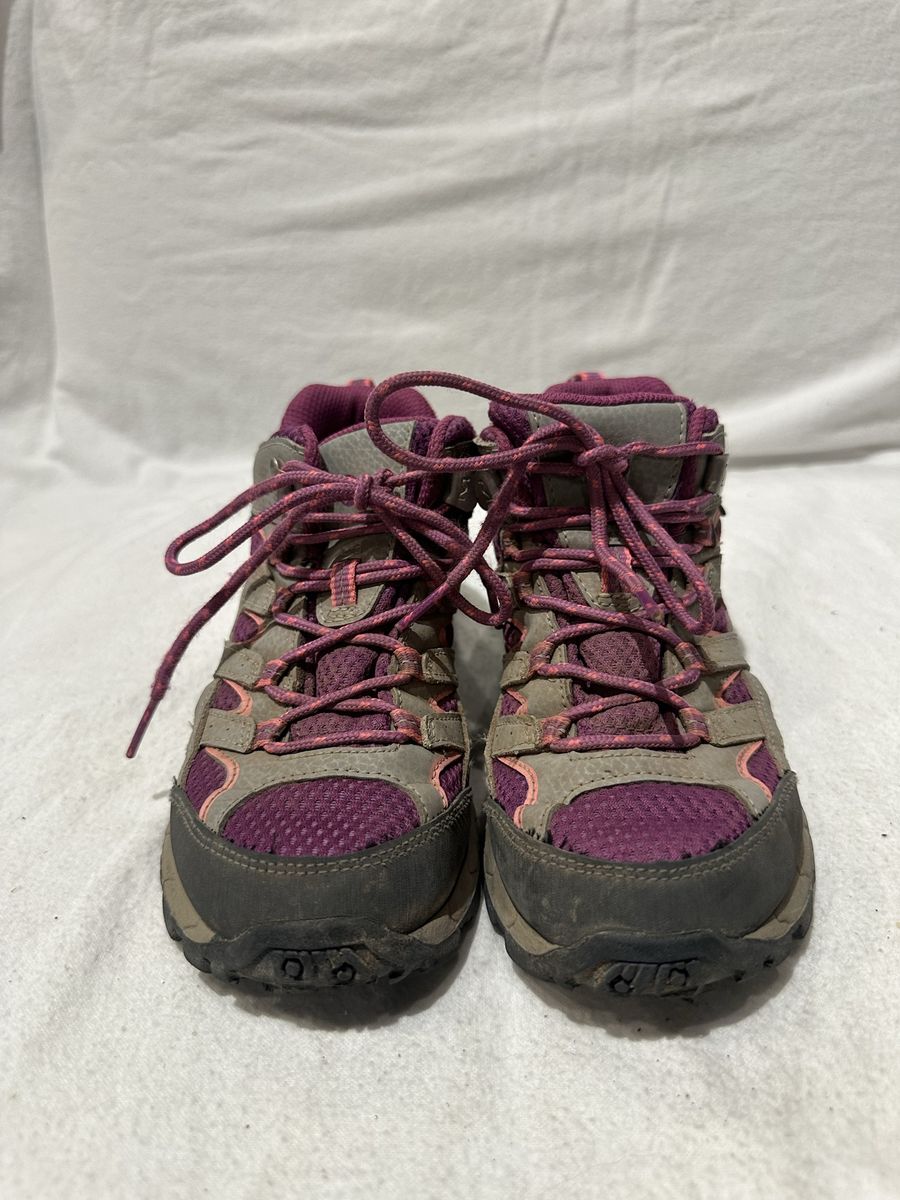 Merrell youth size 1 beige/purple WP hiking boots