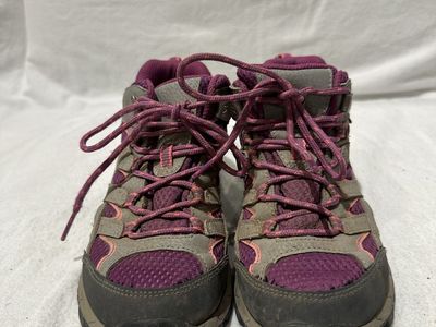 Merrell youth size 1 beige/purple WP hiking boots