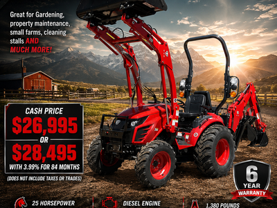 NEW TYM T25 TRACTOR + LOADER + BACKHOE PACKAGE