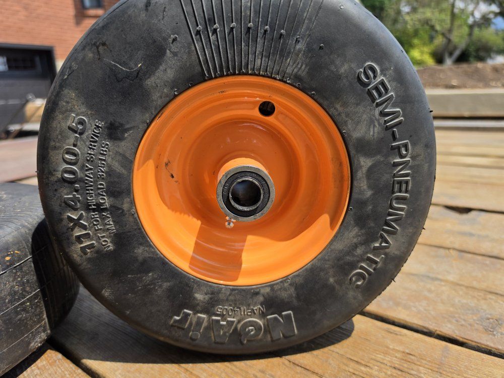 Solid  runflat 11x4.00-5 Semi-Pneumatic Flat-Free zero turn Lawn Mower Wheels Pair