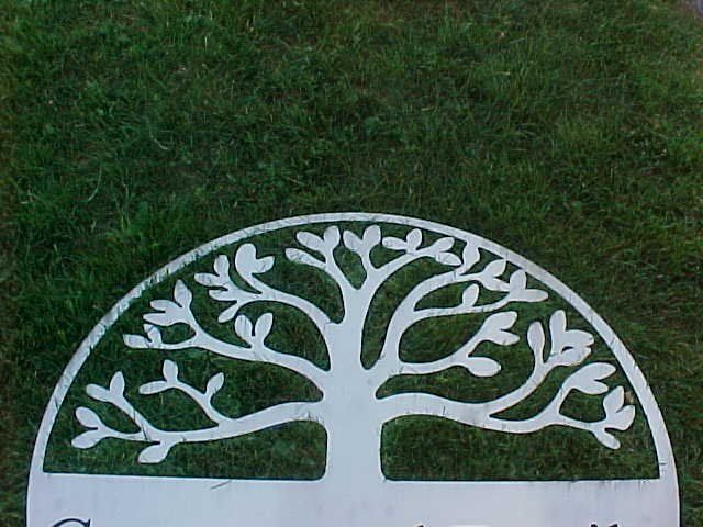 Metal yard art....heavy  stainless steel...vintage sign