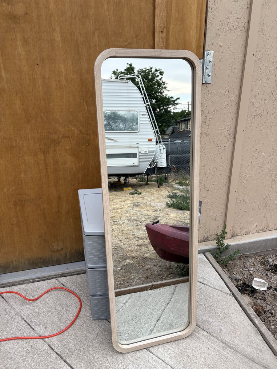 Full Length Floor Mirror with Wooden Frame