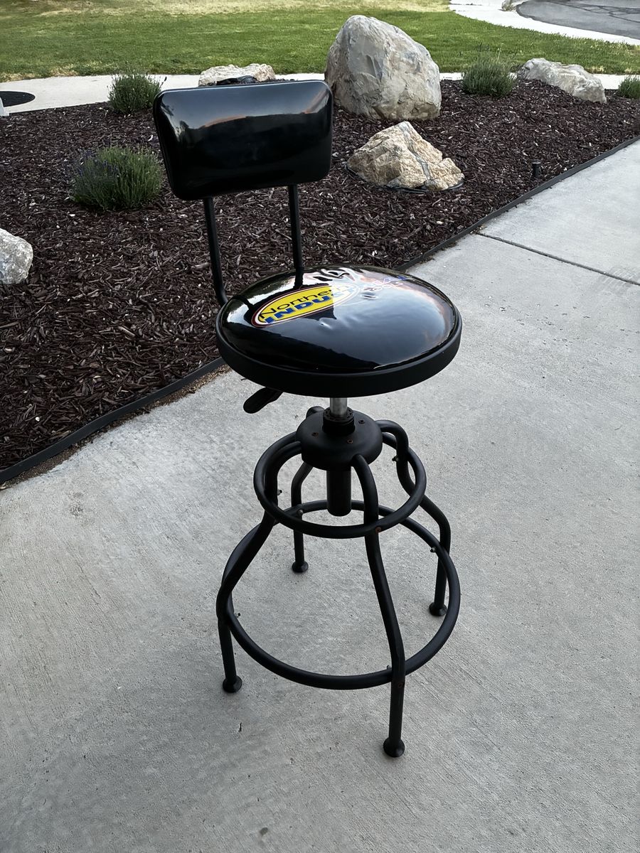 Northern Industrial Tools Adjustable Swivel Shop Stool with Backrest - Black, Garage/Workshop Chair