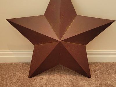 Large Rustic Brown Metal Barn Star Wall Decor - 36" x 36 "