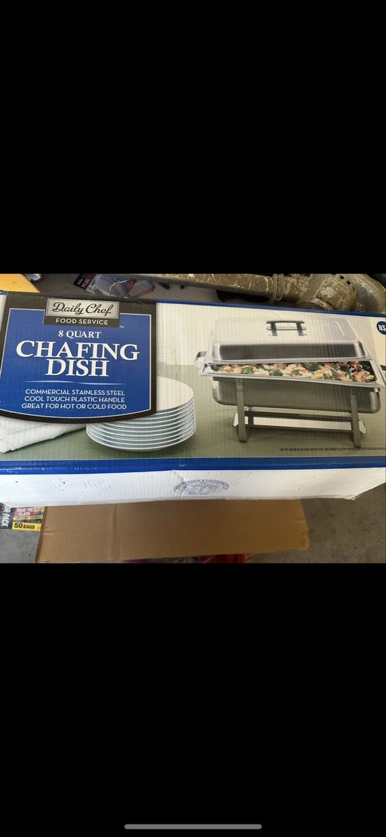 Daily Chef 8 Quart Commercial Stainless Steel Chafing Dish - Hot/Cold Food Service