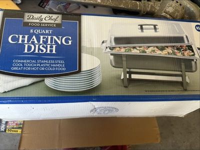 Daily Chef 8 Quart Commercial Stainless Steel Chafing Dish - Hot/Cold Food Service
